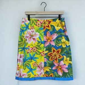 Vintage 90s Y2K Tommy Hilfiger Bright Floral Straight Skirt Size 8